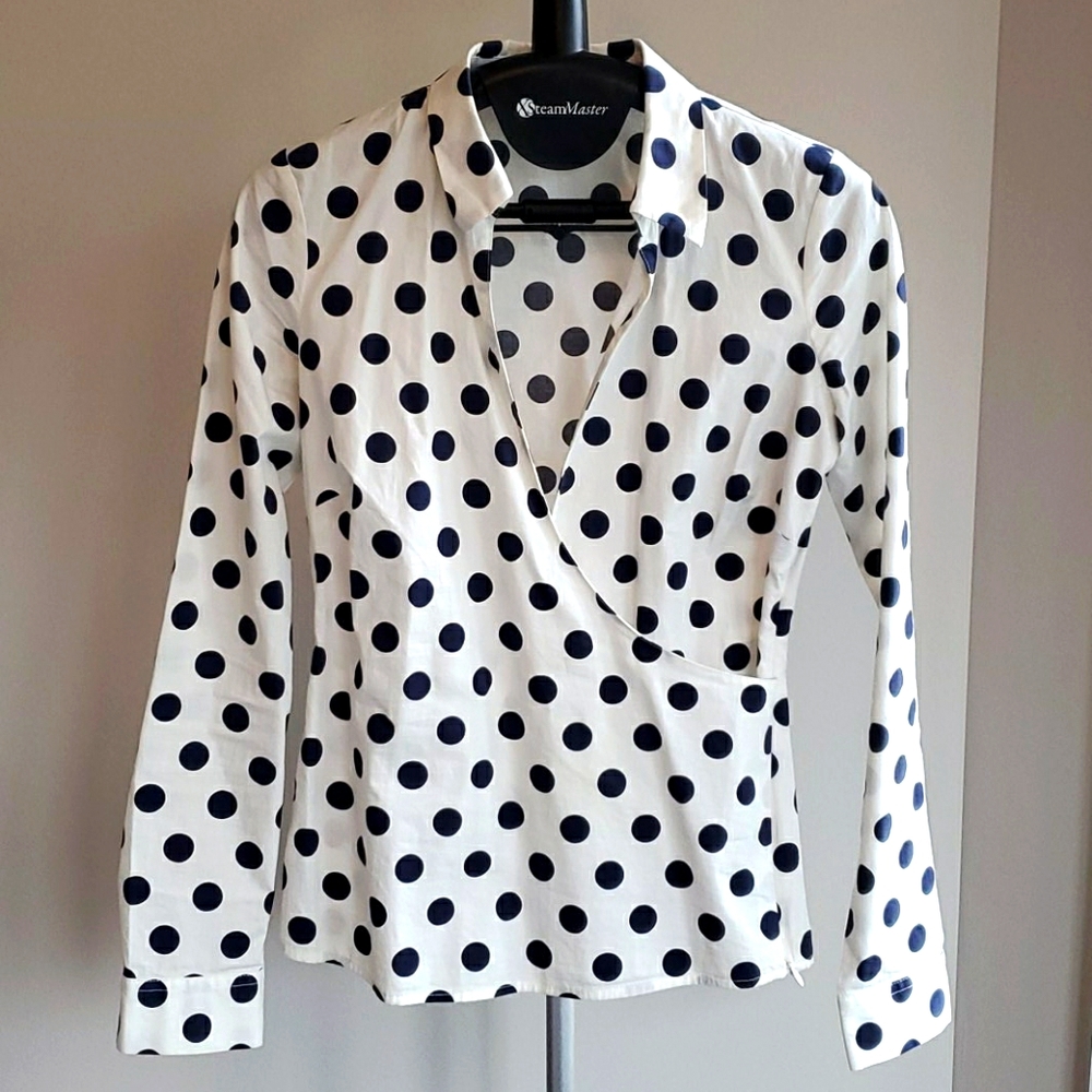 Boden Polka-dot Wrap Shirt